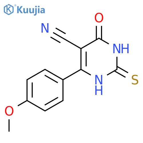 6-(4-Methoxyphenyl)-4-oxo-2-sulfanyl-1,4-dihydropyrimidine-5-carbonitrile structure