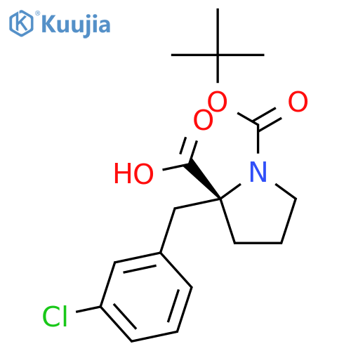 1,2-Pyrrolidinedicarboxylicacid, 2-[(3-chlorophenyl)methyl]-, 1-(1,1-dimethylethyl) ester, (2R)- structure