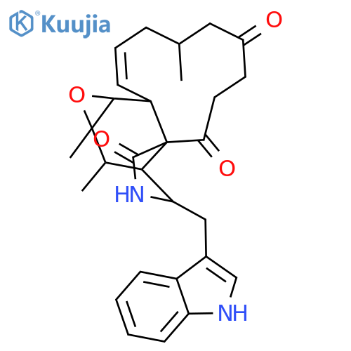 (1E,4S,9aR,12S,12aR,13S,13aR,14aS,14bR)-12-(1H-indol-3-ylmethyl)-4,13,13a-trimethyl-4,5,7,8,12,12a,13,13a,14a,14b-decahydro-3H-cycloundeca[d]oxireno[f]isoindole-6,9,10(11H)-trione structure