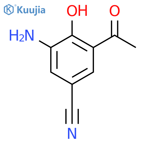 3-acetyl-5-amino-4-hydroxybenzonitrile structure