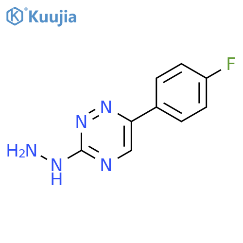 6-(4-fluorophenyl)-3-hydrazino-1,2,4-triazine structure