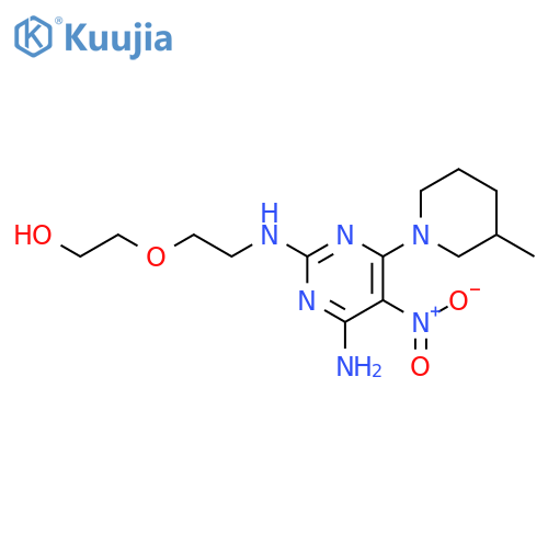 2-(2-{4-amino-6-(3-methylpiperidin-1-yl)-5-nitropyrimidin-2-ylamino}ethoxy)ethan-1-ol structure