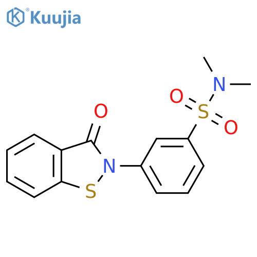 N,N-dimethyl-3-(3-oxo-2,3-dihydro-1,2-benzothiazol-2-yl)benzene-1-sulfonamide structure