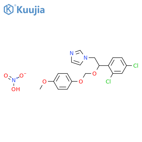 1H-Imidazole,1-[2-(2,4-dichlorophenyl)-2-[(4-methoxyphenoxy)methoxy]ethyl]-, nitrate (1:1) structure
