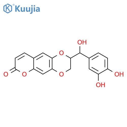 7H-Pyrano[2,3-g]-1,4-benzodioxin-7-one,2-[(3,4-dihydroxyphenyl)hydroxymethyl]-2,3-dihydro- (9CI) structure