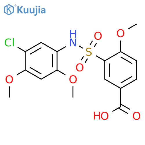 3-(5-Chloro-2,4-dimethoxy-phenylsulfamoyl)-4-methoxy-benzoic acid structure