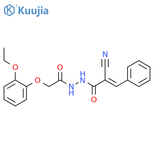 2-Cyano-3-phenyl-2-propenoic acid 2-[2-(2-ethoxyphenoxy)acetyl]hydrazide structure