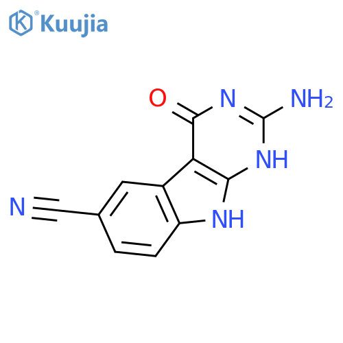 1H-PYRIMIDO[4,5-B]INDOLE-6-CARBONITRILE, 2-AMINO-4,9-DIHYDRO-4-OXO- structure