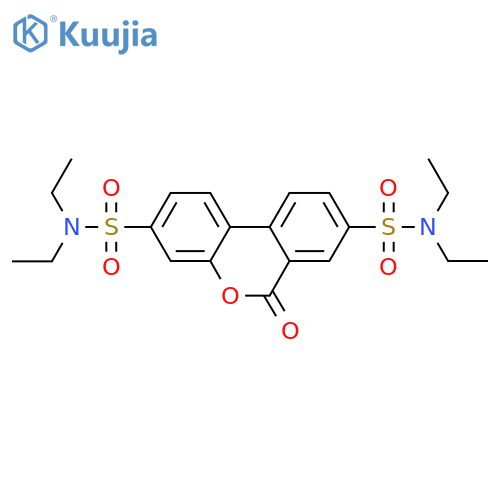 N3,N3,N8,N8-tetraethyl-6-oxo-6H-benzocchromene-3,8-disulfonamide structure