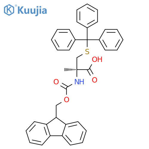 (R)-Fmoc-2-amino-2-methyl-3-tritylsulfanyl-propionic acid structure