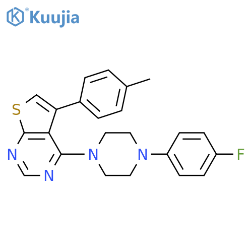 1-(4-fluorophenyl)-4-5-(4-methylphenyl)thieno2,3-dpyrimidin-4-ylpiperazine structure