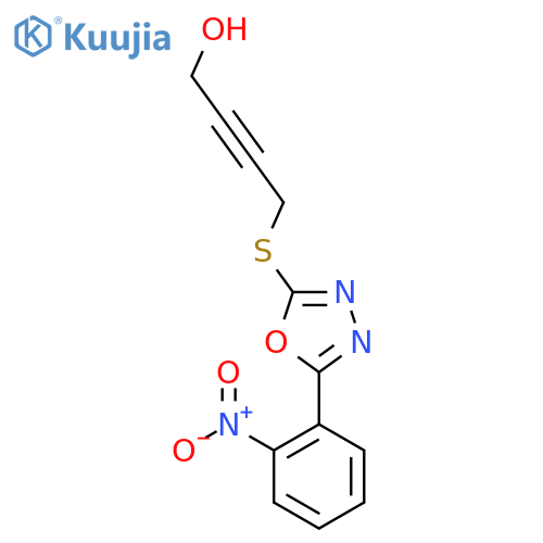 4-{[5-(2-Nitrophenyl)-1,3,4-oxadiazol-2-yl]sulfanyl}but-2-yn-1-ol structure