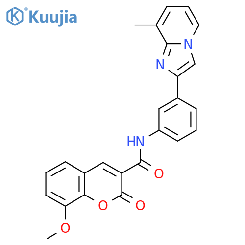 8-methoxy-N-(3-(8-methylimidazo[1,2-a]pyridin-2-yl)phenyl)-2-oxo-2H-chromene-3-carboxamide structure