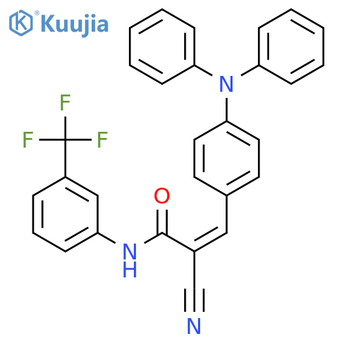 2-cyano-3-[4-(diphenylamino)phenyl]-N-[3-(trifluoromethyl)phenyl]prop-2-enamide structure