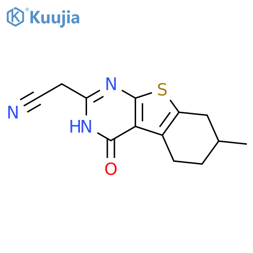<br>(7-Methyl-4-oxo-3,4,5,6,7,8-hexahydro-benzo[4,5]thieno[2,3-d]pyrimidin-2-yl )-acetonitrile structure