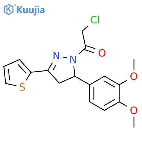 2-chloro-1-5-(3,4-dimethoxyphenyl)-3-(thiophen-2-yl)-4,5-dihydro-1H-pyrazol-1-ylethan-1-one structure