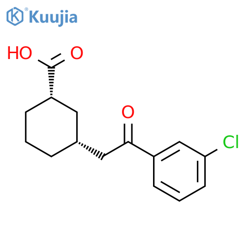 cis-3-2-(3-Chlorophenyl)-2-oxoethyl-cyclohexane-1-carboxylic acid structure