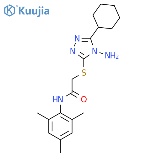 2-[(4-amino-5-cyclohexyl-4H-1,2,4-triazol-3-yl)sulfanyl]-N-(2,4,6-trimethylphenyl)acetamide structure