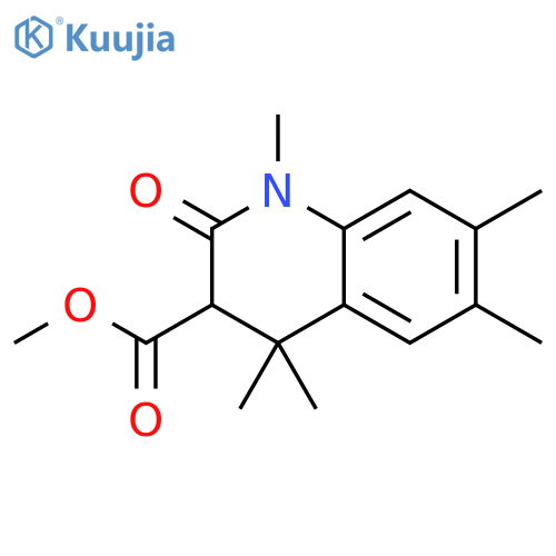 methyl 1,4,4,6,7-pentamethyl-2-oxo-1,2,3,4-tetrahydroquinoline-3-carboxylate structure