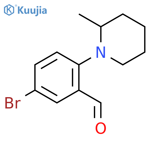 5-bromo-2-(2-methylpiperidin-1-yl)benzaldehyde structure