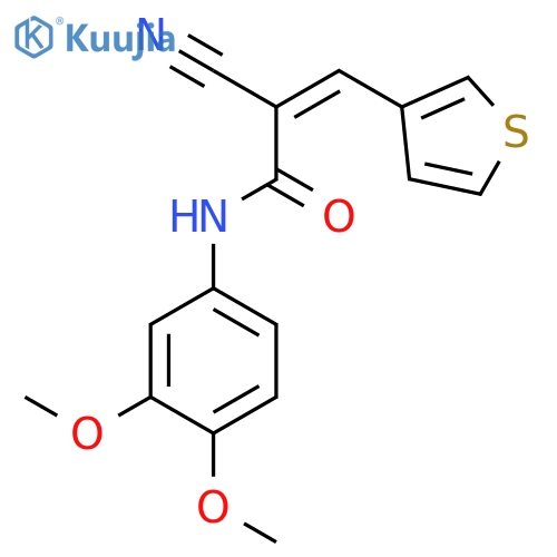 2-cyano-N-(3,4-dimethoxyphenyl)-3-(thiophen-3-yl)prop-2-enamide structure