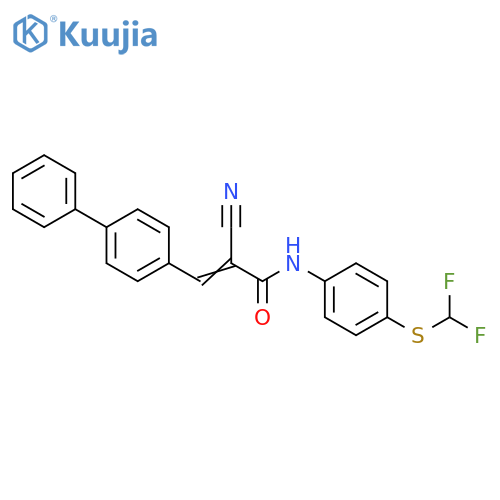 3-[1,1′-Biphenyl]-4-yl-2-cyano-N-[4-[(difluoromethyl)thio]phenyl]-2-propenamide structure