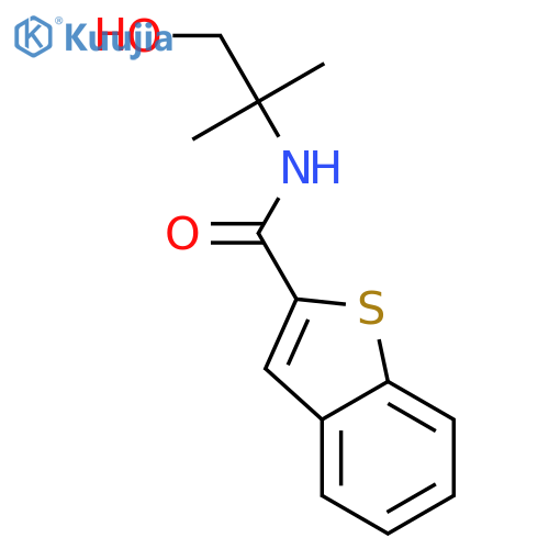 N-(1-hydroxy-2-methylpropan-2-yl)-1-benzothiophene-2-carboxamide structure