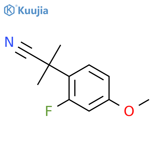 2-(2-fluoro-4-methoxyphenyl)-2-methylpropanenitrile structure