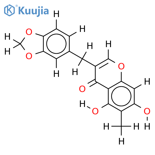 5,7-dihydro-6-methyl-3-(3,4-methylenedioxybenzyl)chromone structure