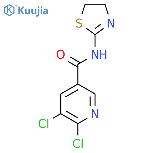 5,6-dichloro-N-(4,5-dihydro-1,3-thiazol-2-yl)pyridine-3-carboxamide structure