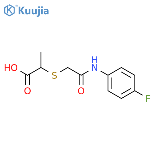 2-({(4-fluorophenyl)carbamoylmethyl}sulfanyl)propanoic acid structure