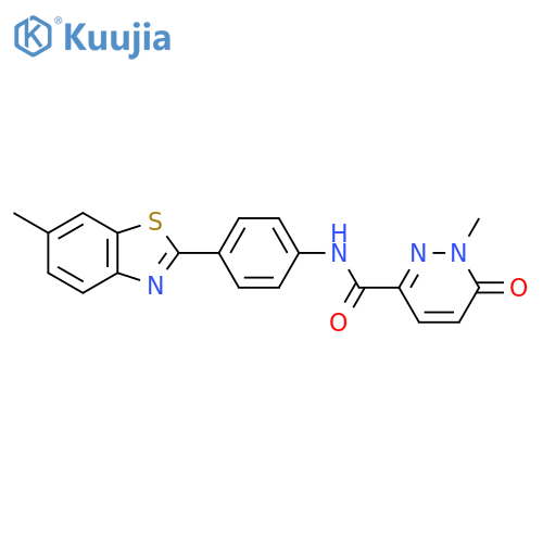 1-methyl-N-[4-(6-methyl-1,3-benzothiazol-2-yl)phenyl]-6-oxo-1,6-dihydropyridazine-3-carboxamide structure
