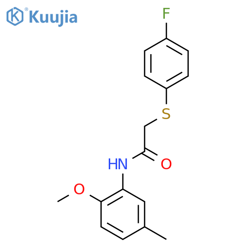 2-[(4-Fluorophenyl)sulfanyl]-N-(2-methoxy-5-methylphenyl)acetamide structure
