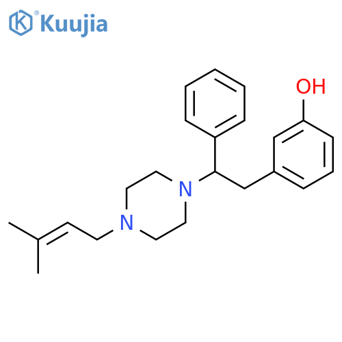 1-(3-methyl-2-butenyl)-4-(2-(3-hydroxyphenyl)-1-phenylethyl)piperazine structure