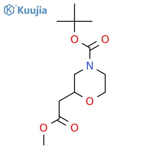 tert-butyl 2-(2-methoxy-2-oxoethyl)morpholine-4-carboxylate structure