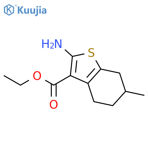 ethyl 2-amino-6-methyl-4,5,6,7-tetrahydro-1-benzothiophene-3-carboxylate structure