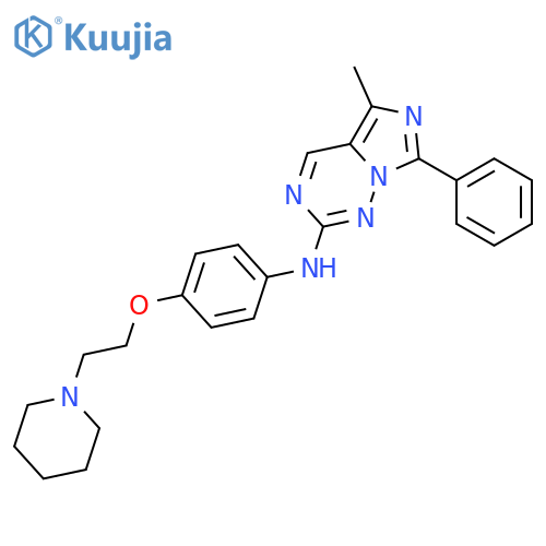 Imidazo[5,1-f][1,2,4]triazin-2-amine,5-methyl-7-phenyl-N-[4-[2-(1-piperidinyl)ethoxy]phenyl]- structure