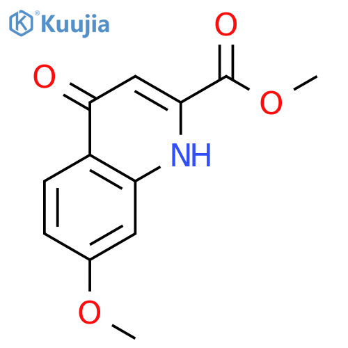 2-Quinolinecarboxylicacid, 1,4-dihydro-7-methoxy-4-oxo-, methyl ester structure