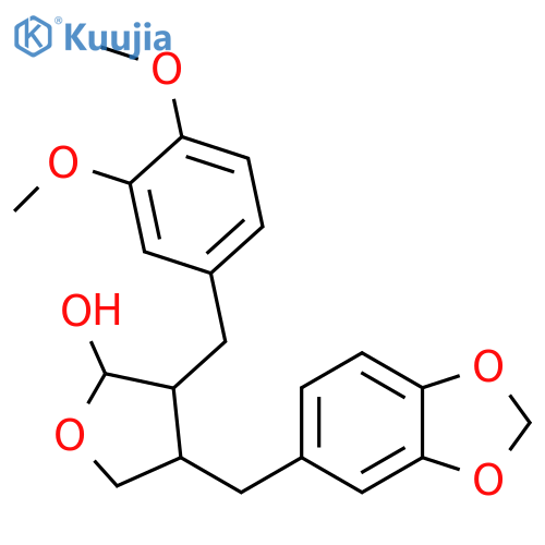 2-Furanol, 4-(1,3-benzodioxol-5-ylmethyl)-3-[(3,4-dimethoxyphenyl)methyl]tetrahydro- (9CI) structure