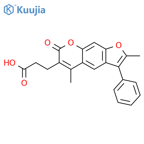 3-(2,5-dimethyl-7-oxo-3-phenyl-7H-furo[3,2-g]chromen-6-yl)propanoic acid structure