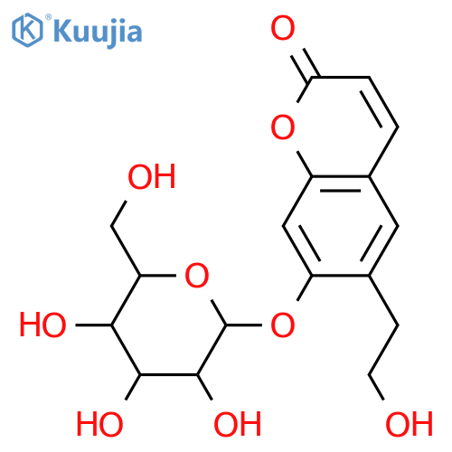 7-Hydroxy-6-(2-hydroxyethyl)-2H-1-benzopyran-2-one; 7-O-β-D-Glucopyranoside structure