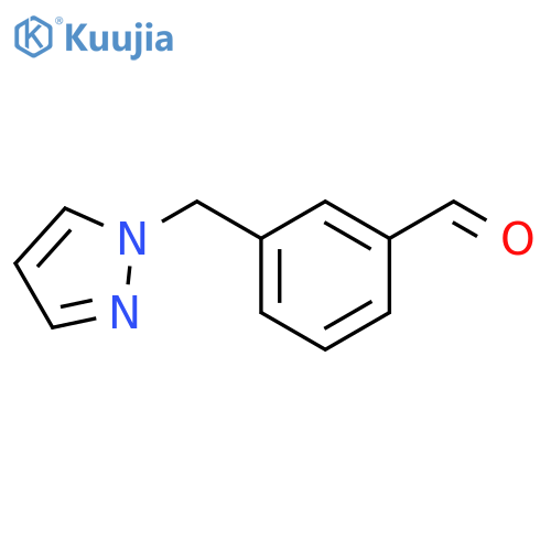 3-[(1H-pyrazol-1-yl)methyl]benzaldehyde structure