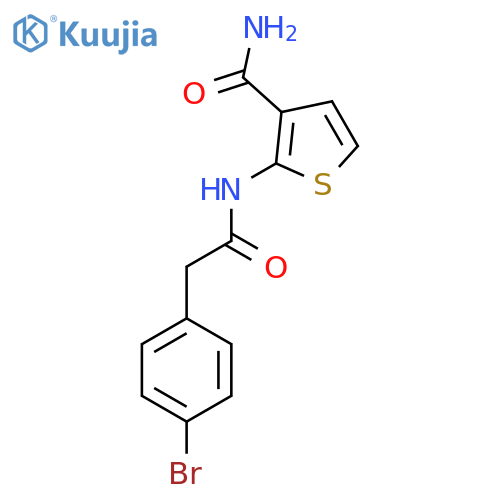 2-2-(4-bromophenyl)acetamidothiophene-3-carboxamide structure