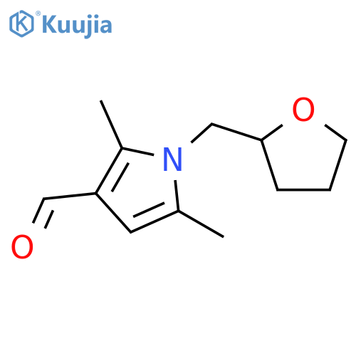 2,5-dimethyl-1-[(oxolan-2-yl)methyl]-1H-pyrrole-3-carbaldehyde structure