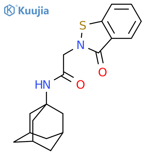 N-(1-adamantyl)-2-(3-oxo-1,2-benzothiazol-2-yl)acetamide structure