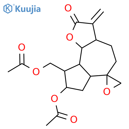 10,14-Epoxy-3,15-dihydroxy-11(13)-guaien-12,6-olide; (1α,3β,4α,5α,6α,10α)-form, Di-Ac structure