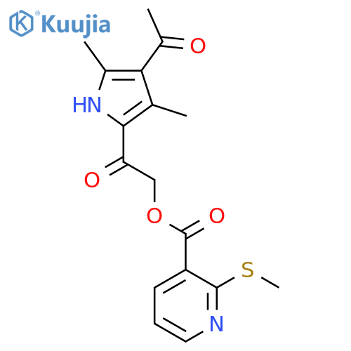 2-(4-Acetyl-3,5-dimethyl-1H-pyrrol-2-yl)-2-oxoethyl 2-(methylthio)nicotinate structure