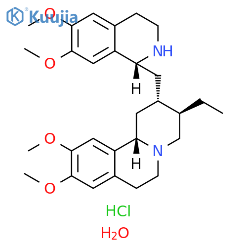 2H-Benzo[a]quinolizine, 3-ethyl-1,3,4,6,7,11b-hexahydro-9,10-dimethoxy-2-[[(1R)-1,2,3,4-tetrahydro-6,7-dimethoxy-1-isoquinolinyl]methyl]-, hydrochloride, hydrate (1:2:7), (2S,3R,11bS)- structure
