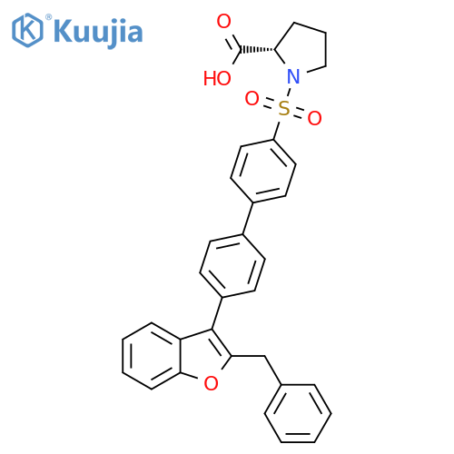 L-Proline,1-[[4'-[2-(phenylmethyl)-3-benzofuranyl][1,1'-biphenyl]-4-yl]sulfonyl]- structure