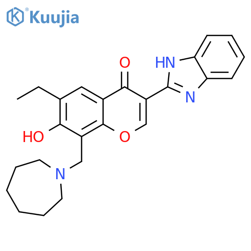 8-(azepan-1-yl)methyl-3-(1H-1,3-benzodiazol-2-yl)-6-ethyl-7-hydroxy-4H-chromen-4-one structure